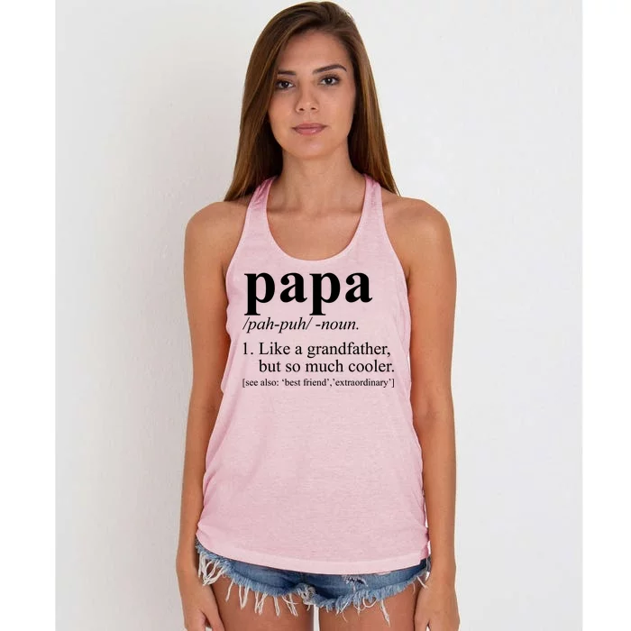 Funny Papa Definition Like A Grandfather Women's Knotted Racerback Tank