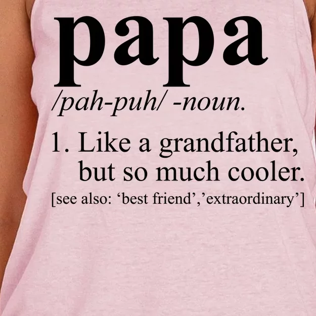 Funny Papa Definition Like A Grandfather Women's Knotted Racerback Tank