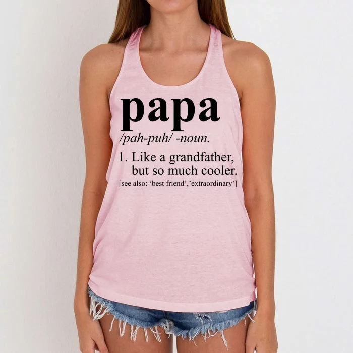 Funny Papa Definition Like A Grandfather Women's Knotted Racerback Tank