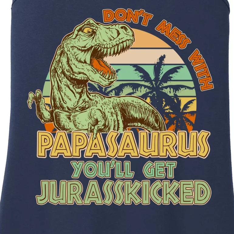 Funny Papa Don't Mess With Papasaurus Ladies Essential Tank