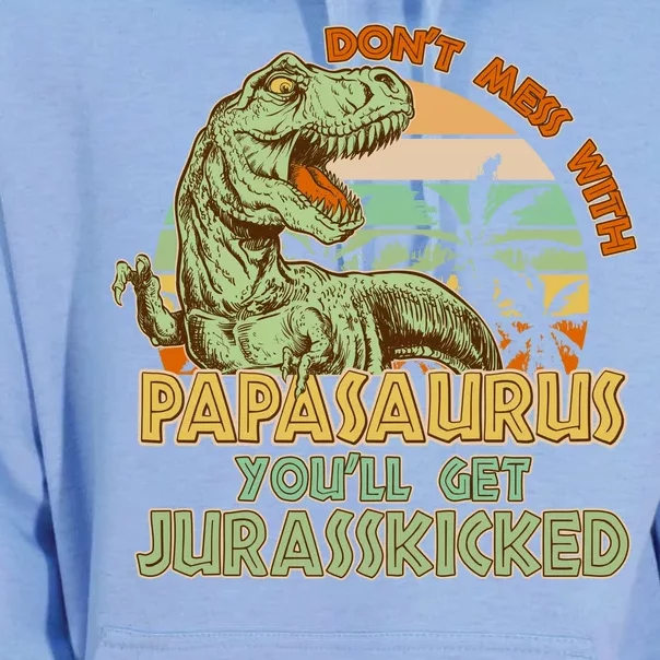 Funny Papa Don't Mess With Papasaurus Unisex Surf Hoodie