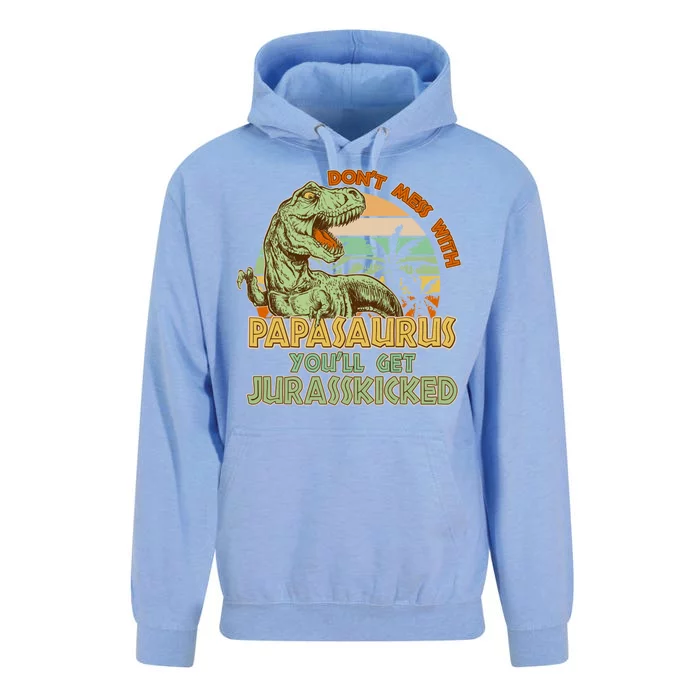 Funny Papa Don't Mess With Papasaurus Unisex Surf Hoodie