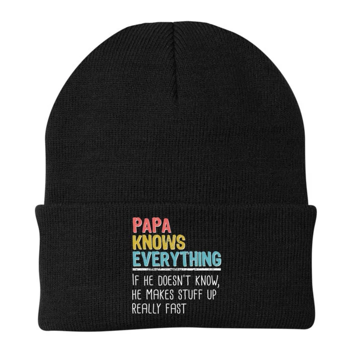 Funny Papa Knows Everything Knit Cap Winter Beanie