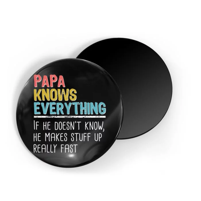 Funny Papa Knows Everything Magnet