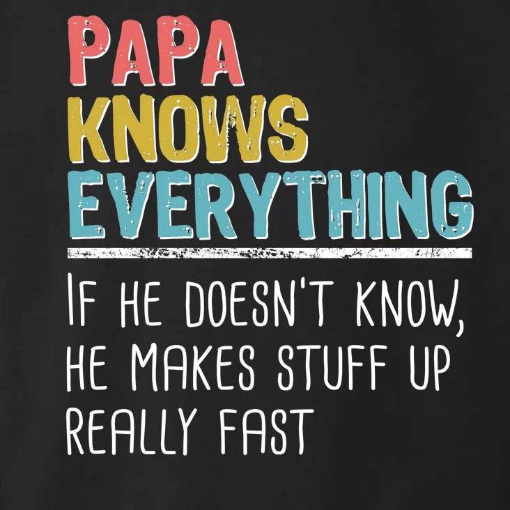 Funny Papa Knows Everything Toddler Hoodie