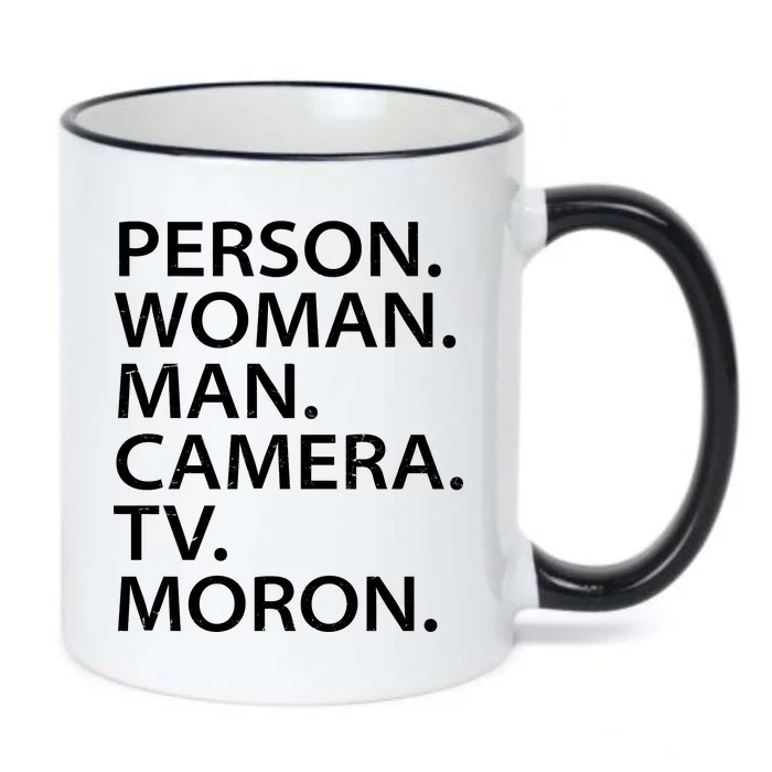 Funny Person Woman Man Camera TV Moron Black Color Changing Mug