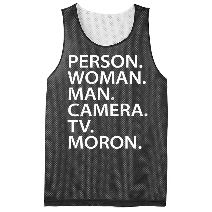 Funny Person Woman Man Camera TV Moron Mesh Reversible Basketball Jersey Tank