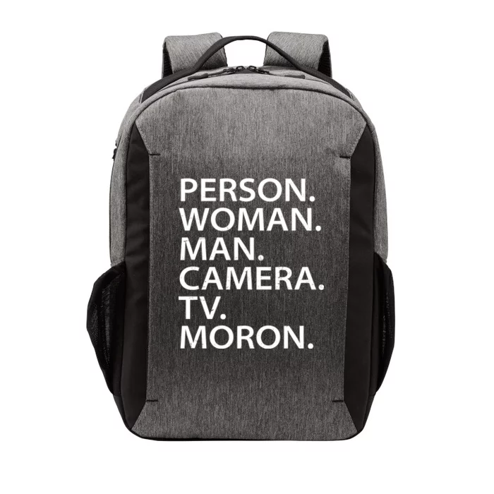 Funny Person Woman Man Camera TV Moron Vector Backpack