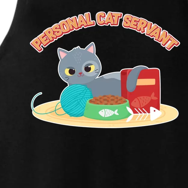 Funny Personal Cat Servant Ladies Tri-Blend Wicking Tank