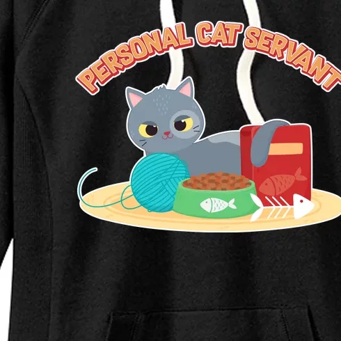 Funny Personal Cat Servant Women's Fleece Hoodie