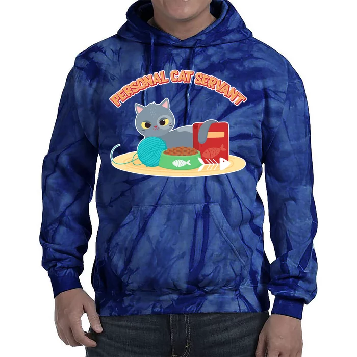 Funny Personal Cat Servant Tie Dye Hoodie