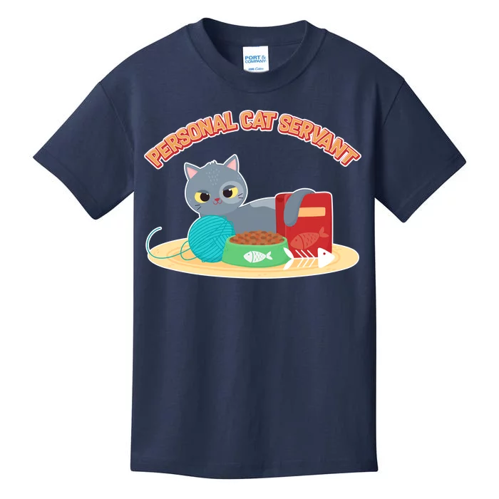 Funny Personal Cat Servant Kids T-Shirt