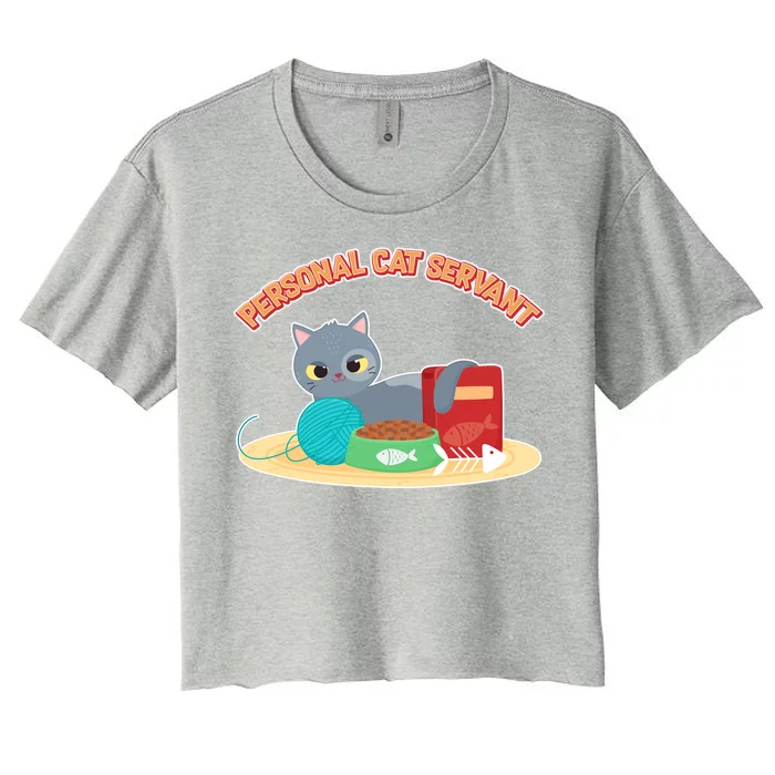 Funny Personal Cat Servant Women's Crop Top Tee