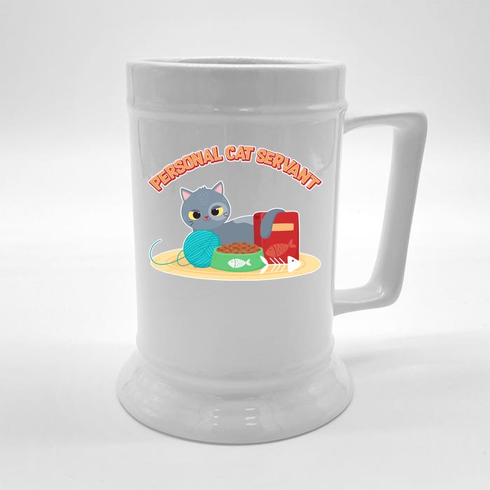 Funny Personal Cat Servant Front & Back Beer Stein