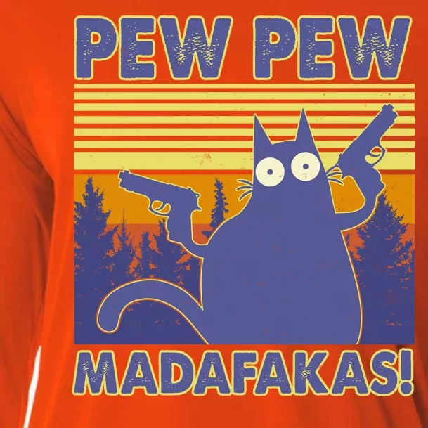 Funny Pew Pew Madafakas Cooling Performance Long Sleeve Crew