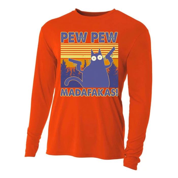 Funny Pew Pew Madafakas Cooling Performance Long Sleeve Crew