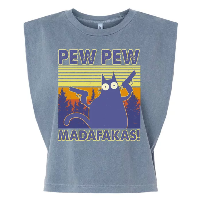 Funny Pew Pew Madafakas Garment-Dyed Women's Muscle Tee