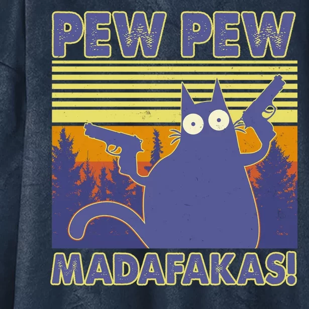 Funny Pew Pew Madafakas Hooded Wearable Blanket