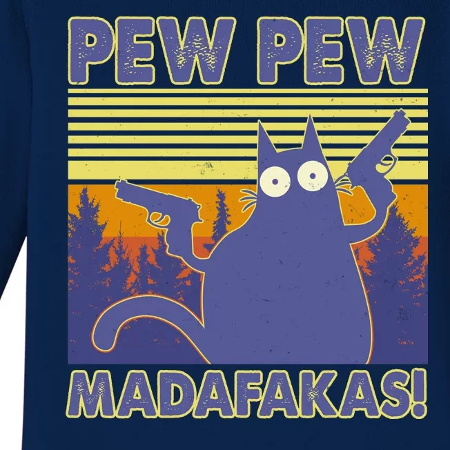 Funny Pew Pew Madafakas Baby Long Sleeve Bodysuit