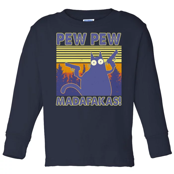 Funny Pew Pew Madafakas Toddler Long Sleeve Shirt