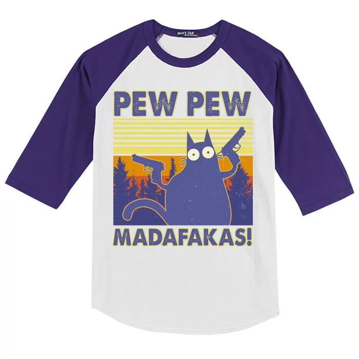 Funny Pew Pew Madafakas Kids Colorblock Raglan Jersey