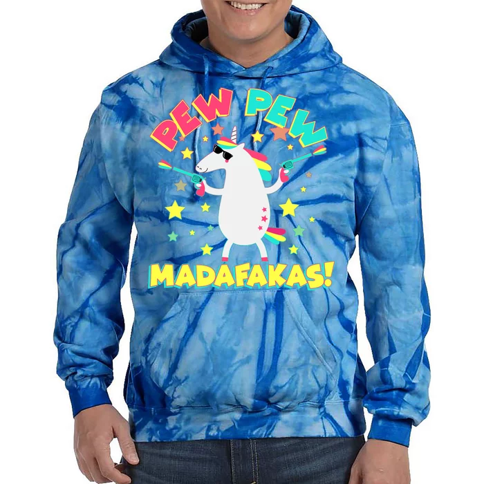 Funny Pew Pew Madafakas Unicorn Tie Dye Hoodie