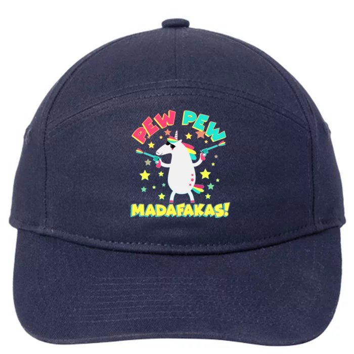 Funny Pew Pew Madafakas Unicorn 7-Panel Snapback Hat