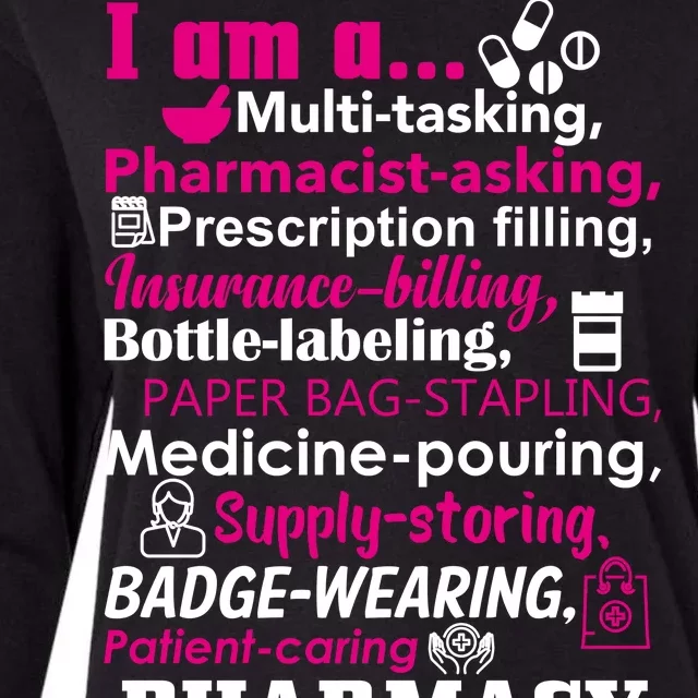 Funny Pharmacy Technician Womens Cotton Relaxed Long Sleeve T-Shirt