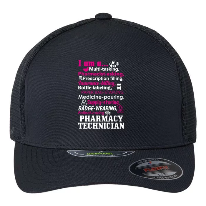 Funny Pharmacy Technician Flexfit Unipanel Trucker Cap