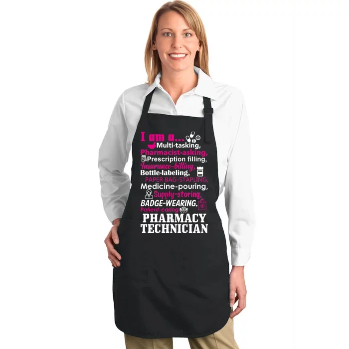 Funny Pharmacy Technician Full-Length Apron With Pocket