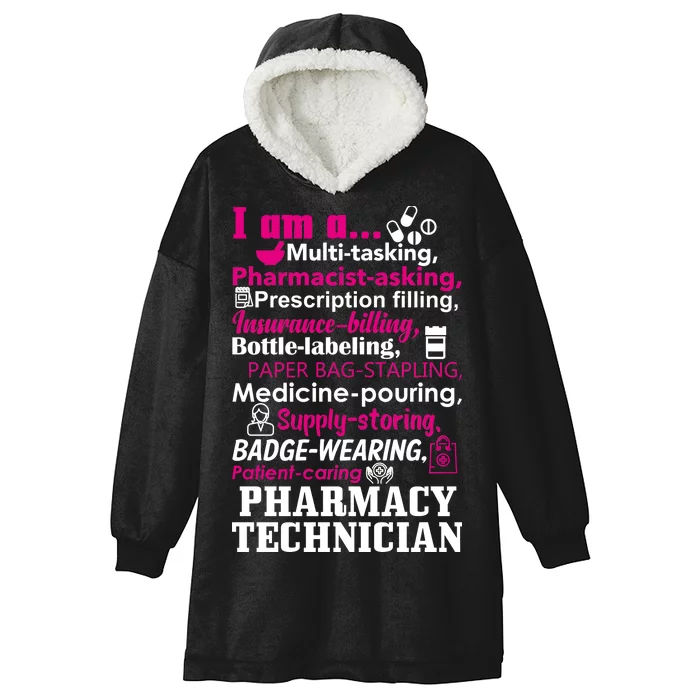 Funny Pharmacy Technician Hooded Wearable Blanket