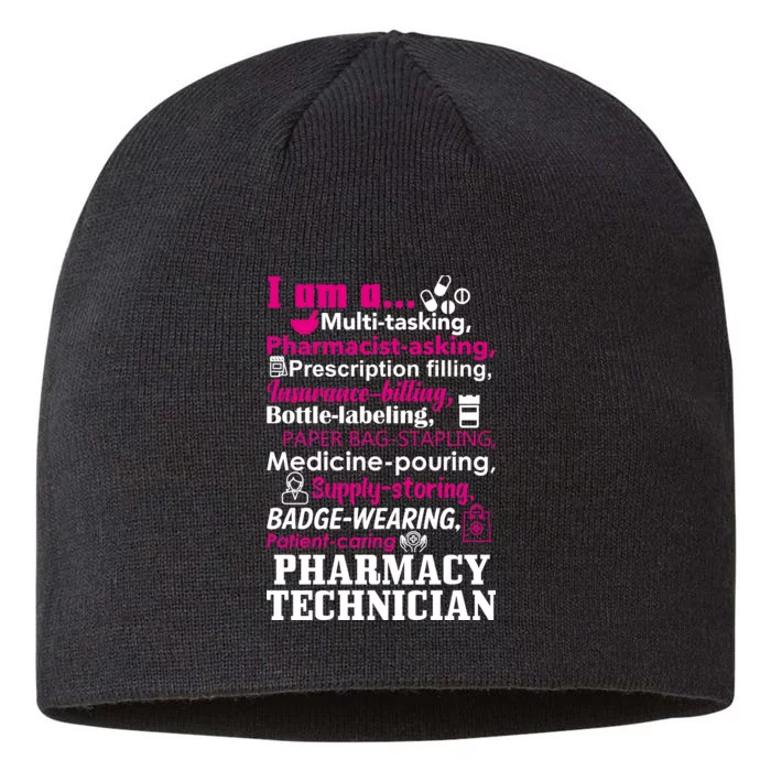 Funny Pharmacy Technician 8 1/2in Sustainable Knit Beanie