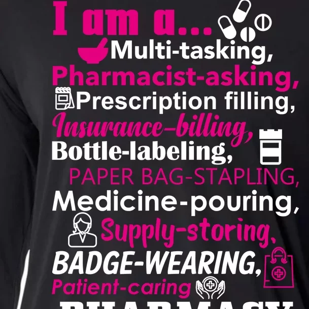 Funny Pharmacy Technician Cooling Performance Long Sleeve Crew