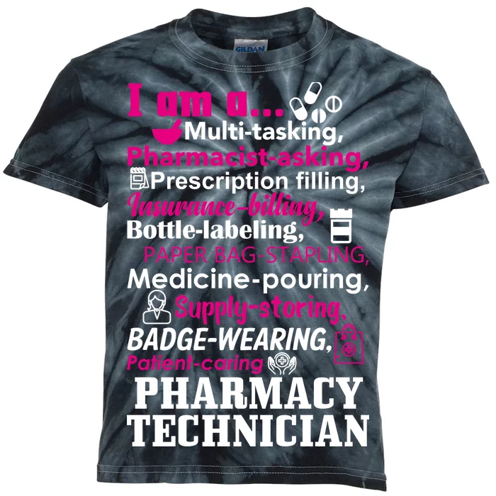 Funny Pharmacy Technician Kids Tie-Dye T-Shirt