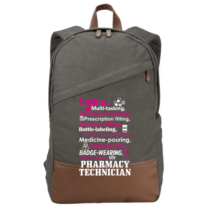 Funny Pharmacy Technician Cotton Canvas Backpack