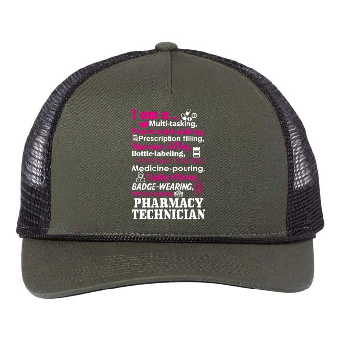 Funny Pharmacy Technician Retro Rope Trucker Hat Cap