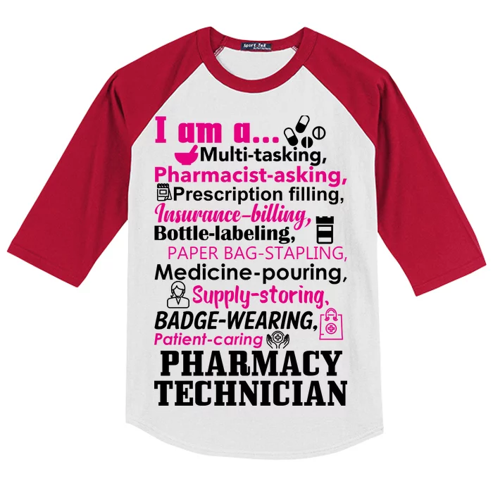 Funny Pharmacy Technician Kids Colorblock Raglan Jersey