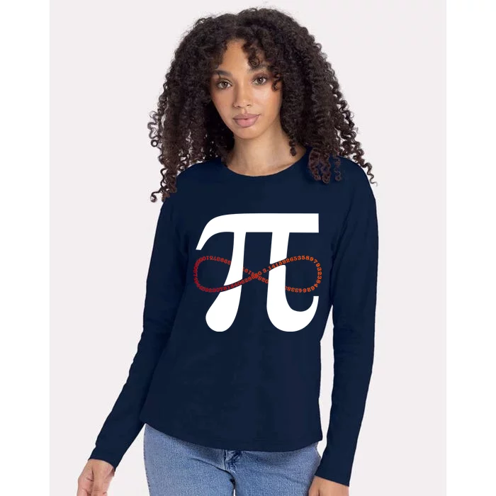 Funny Pi Infinity Numbers 3.14 Womens Cotton Relaxed Long Sleeve T-Shirt