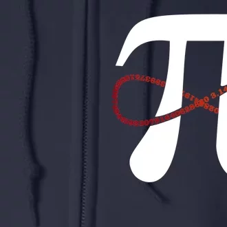 Funny Pi Infinity Numbers 3.14 Full Zip Hoodie