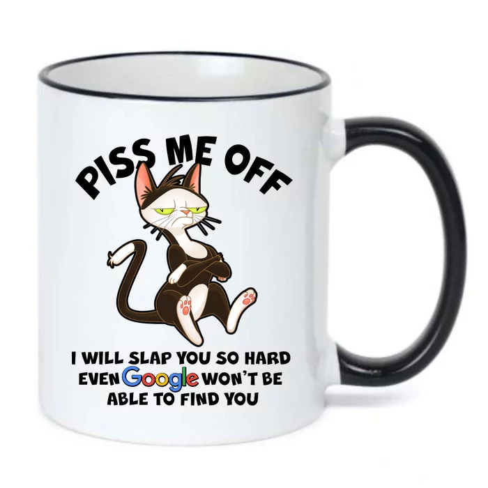 Funny Piss Me Off Cat Meme Black Color Changing Mug