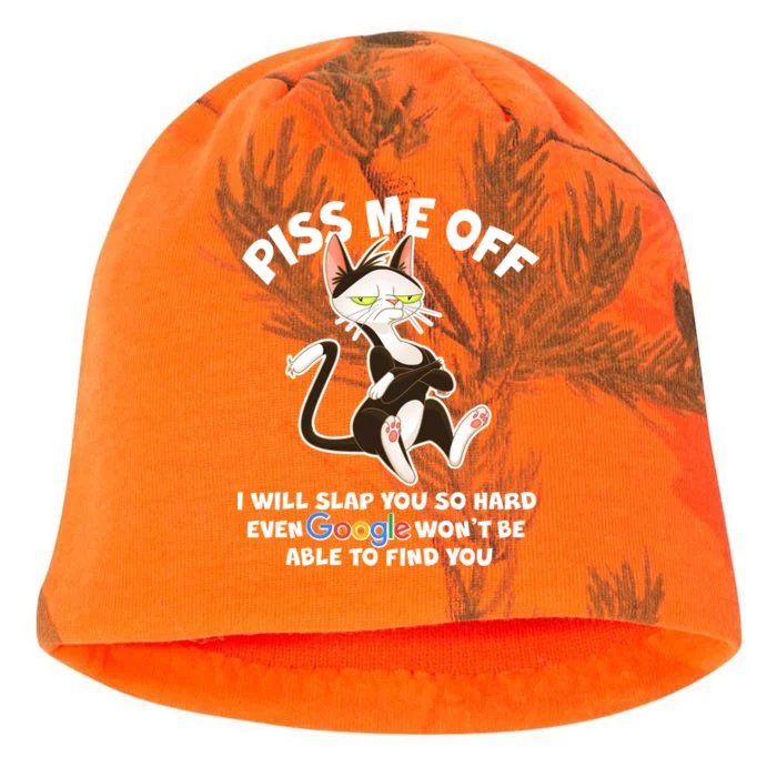 Funny Piss Me Off Cat Meme Kati - Camo Knit Beanie