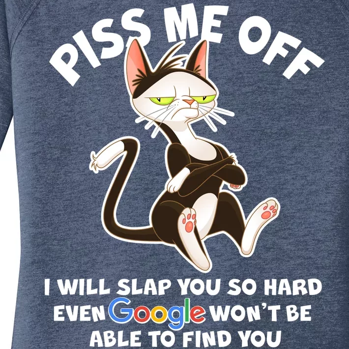 Funny Piss Me Off Cat Meme Women's Perfect Tri Tunic Long Sleeve Shirt