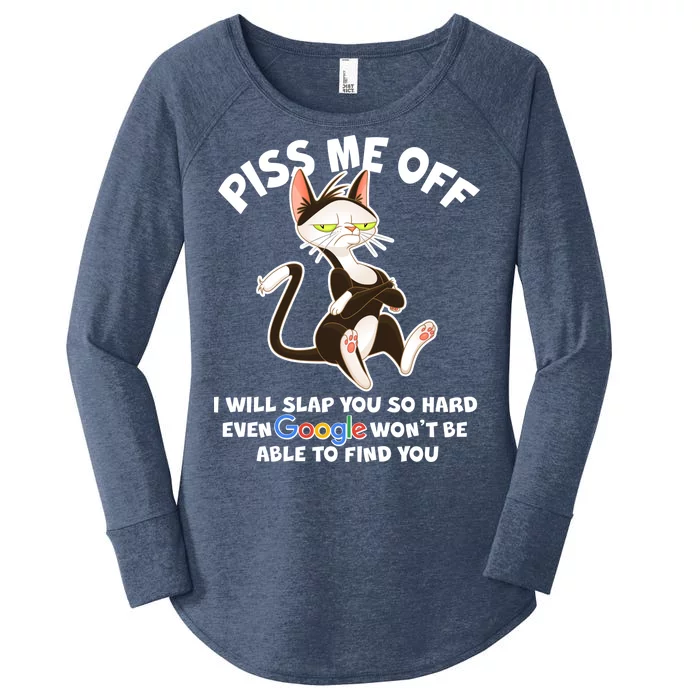 Funny Piss Me Off Cat Meme Women's Perfect Tri Tunic Long Sleeve Shirt