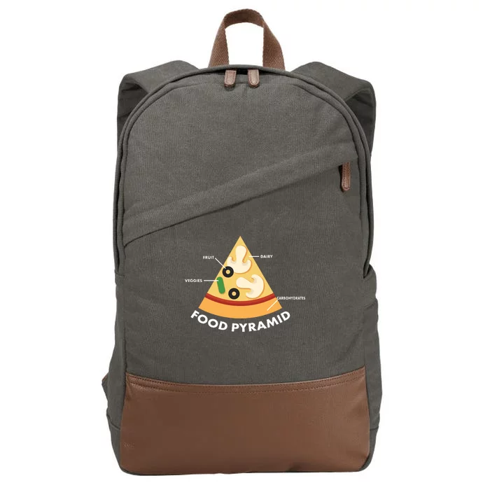 Funny Pizza Food Pyramid Cotton Canvas Backpack