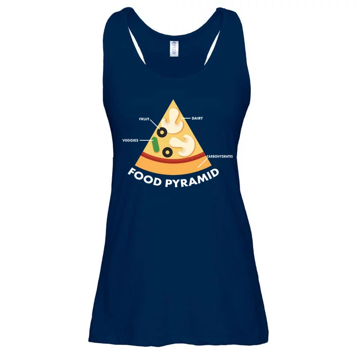 Funny Pizza Food Pyramid Ladies Essential Flowy Tank