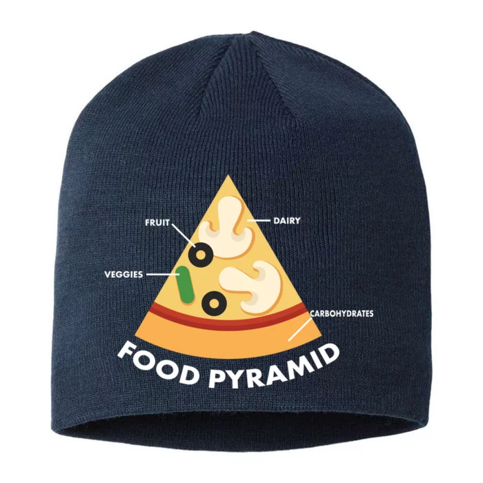 Funny Pizza Food Pyramid 8 1/2in Sustainable Knit Beanie