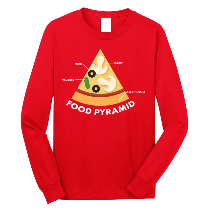 Funny Pizza Food Pyramid Long Sleeve Shirt