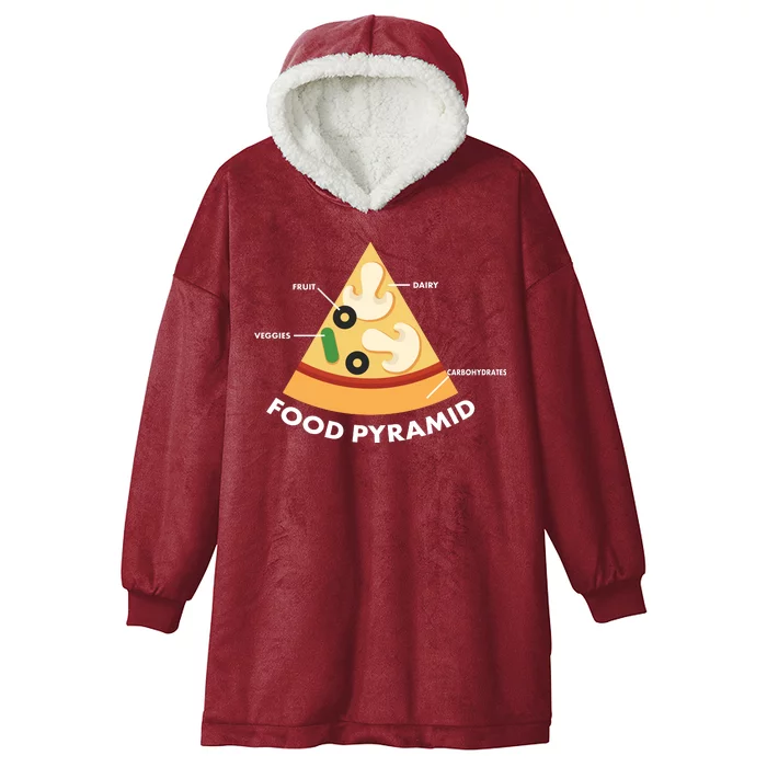 Funny Pizza Food Pyramid Hooded Wearable Blanket