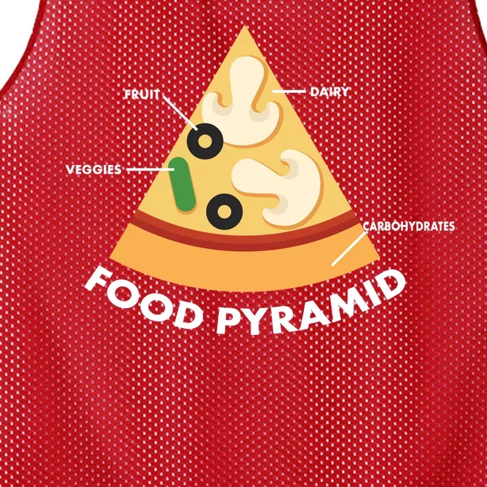 Funny Pizza Food Pyramid Mesh Reversible Basketball Jersey Tank