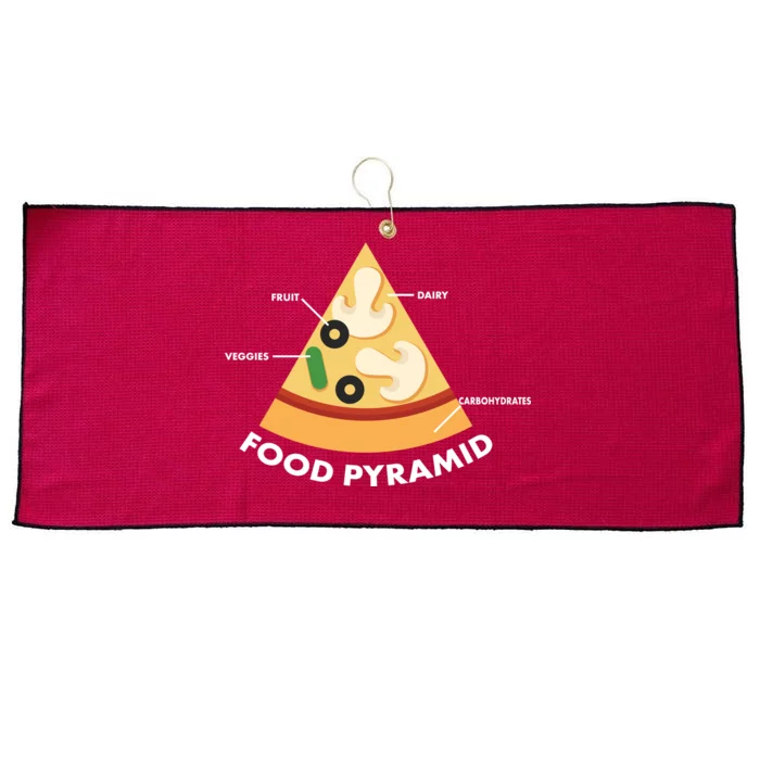 Funny Pizza Food Pyramid Large Microfiber Waffle Golf Towel